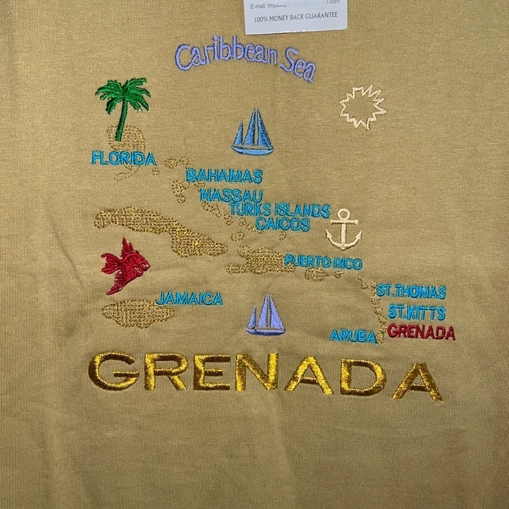 S.J. Sajnani’s Tropical Paradise Grenada T-Shirt XL NWT - Picture 2 of 6